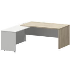 Стол руководителя левый KZP-18L Кронберг/Белый 1800x2000x750 Кортез