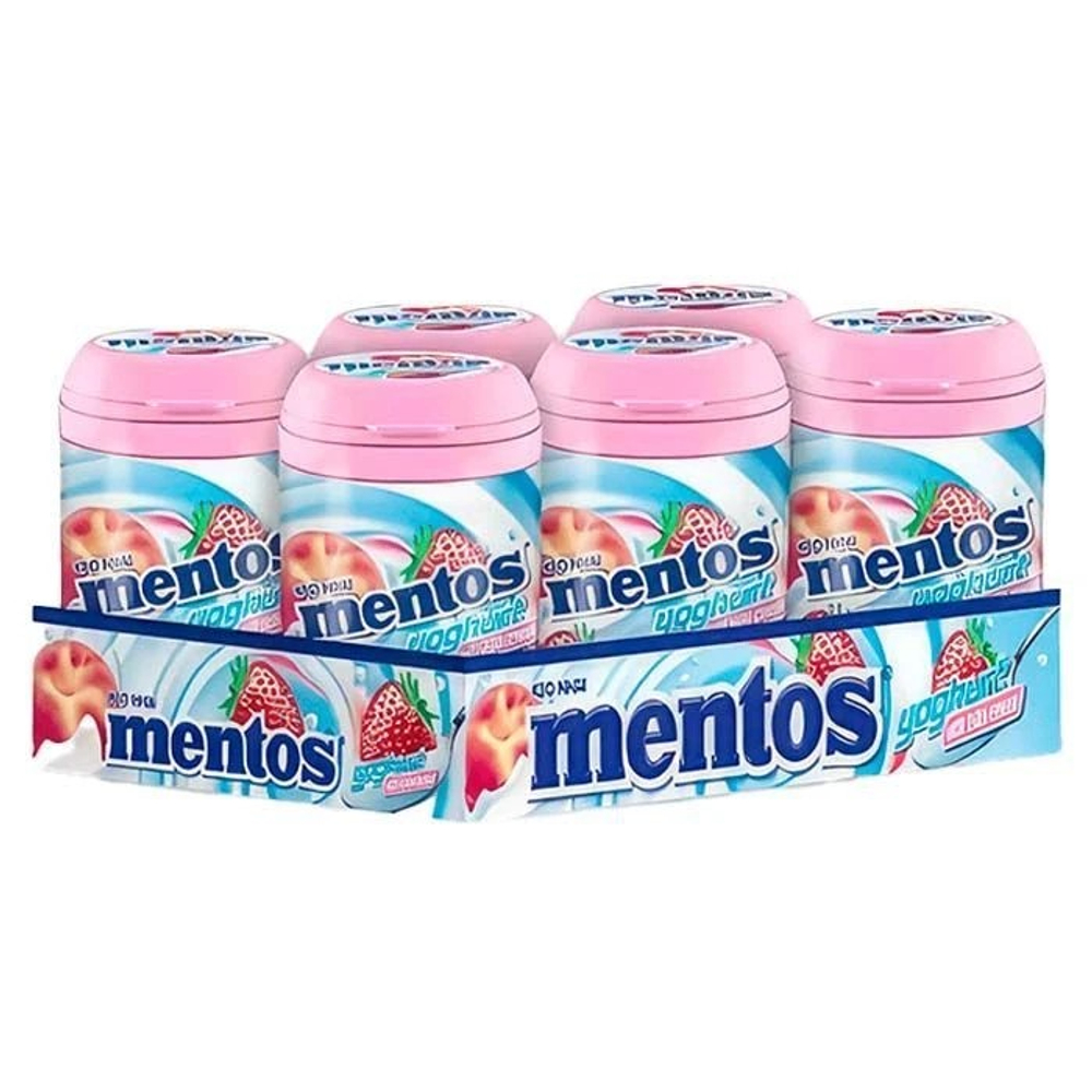 Mentos Yoghurt & Strawberry (Ментос Конфеты Персик, Клубника) 90гр (6)