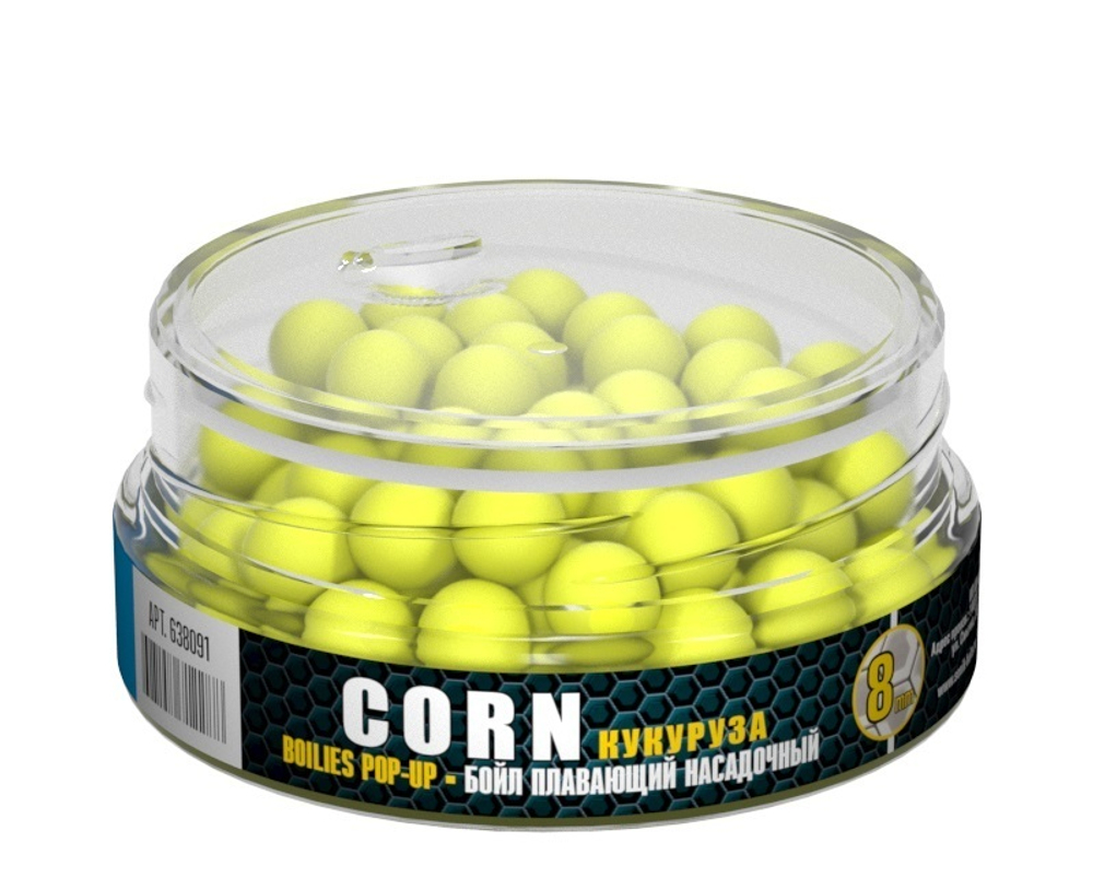 Бойлы насад. плав. Sonik Baits CORN MICRON Fluo Pop-ups 8мм 50мл