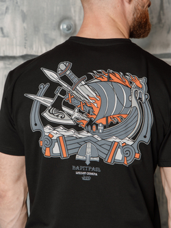 Футболка Варгградъ мужская черная «Песнь суровых морей»