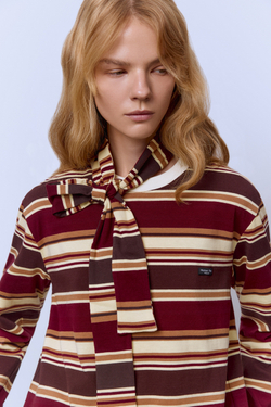 Лонгслив в полоску из итальянского хлопка