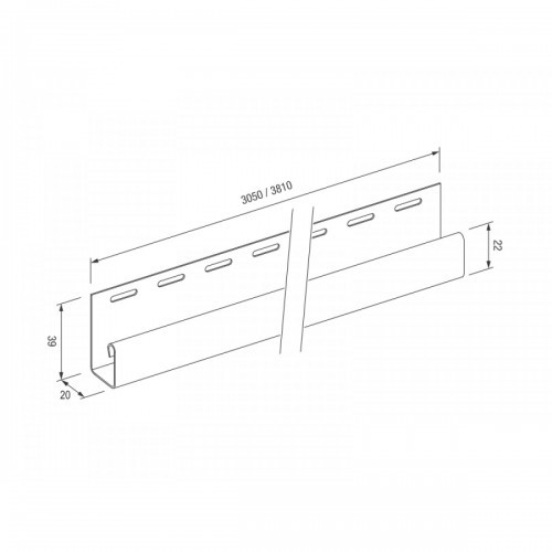 J-trim (J-профиль) для винилового сайдинга VOX Standart