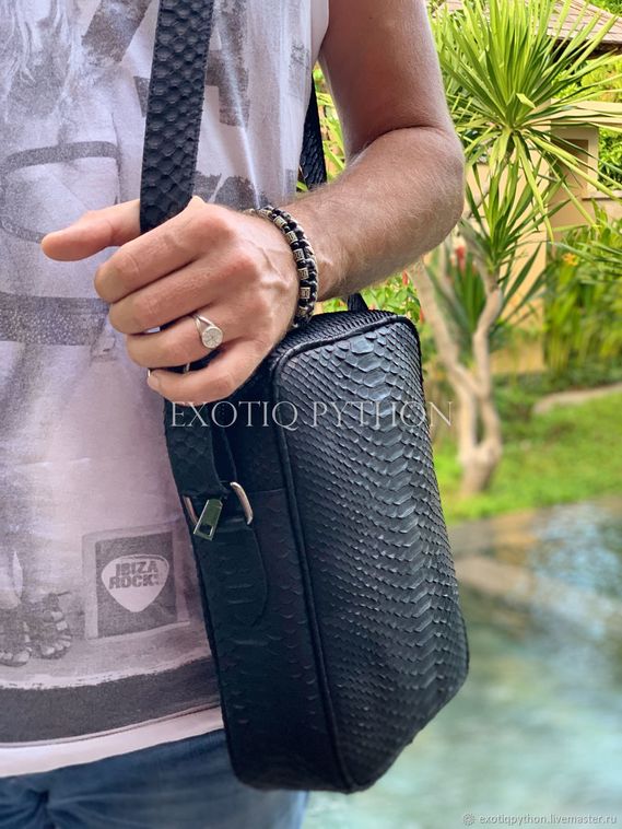 Мужская сумка-планшет из кожи питона BG-403