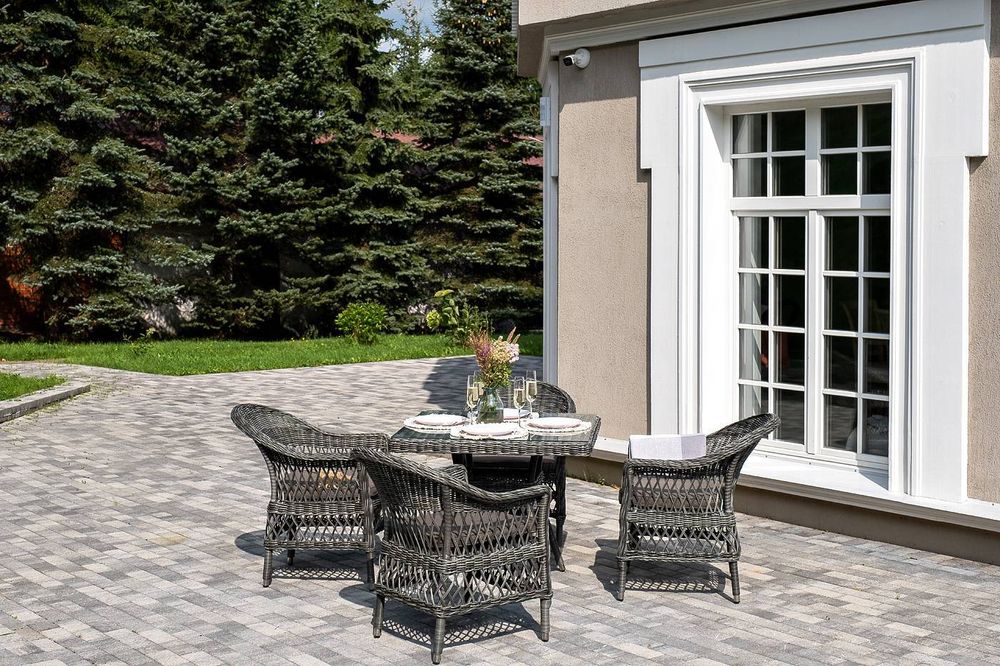 "Сицилия" обеденная группа плетеная, цвет графит