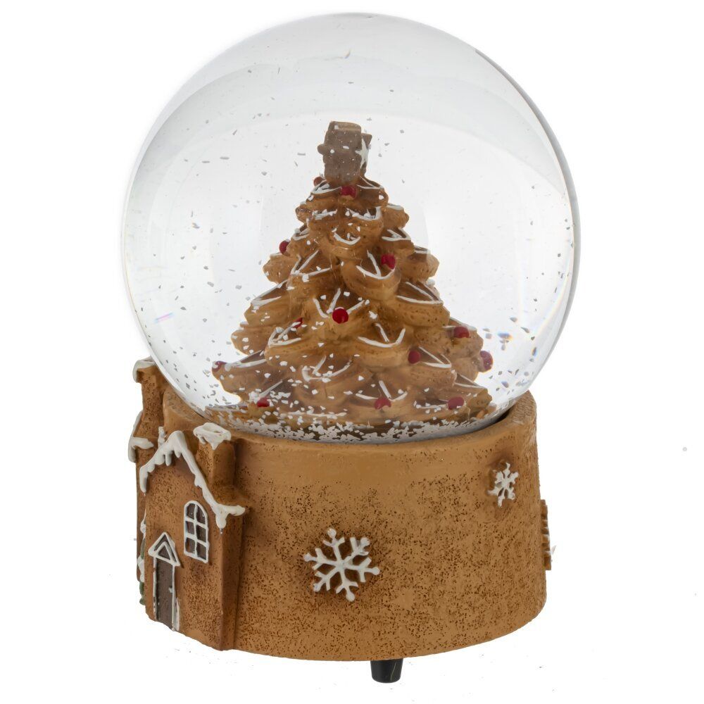 GAEM Фигурка декор в стекл шаре "Пряничная елка" (муз с ключ), D 10 см, L10 W10 H13,5 см