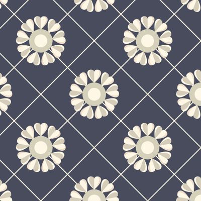 Geometric flowers seamless pattern.