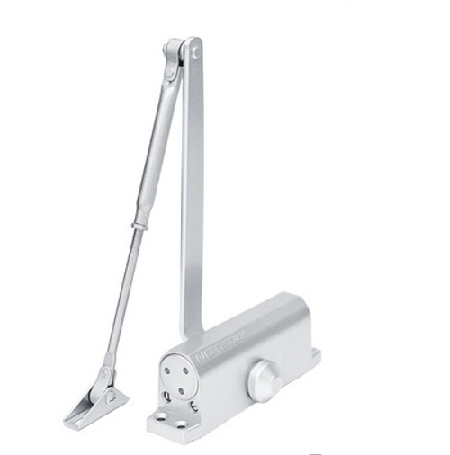 Доводчик дверной NOTEDO  DC-080-НО с ФИКСАТОРОМ/SILVER Серебро (60 - 100 кг) / 9806