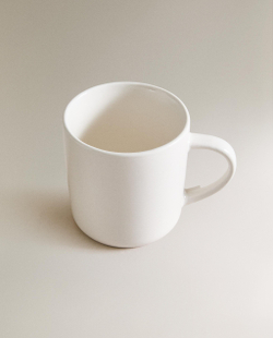 Zara Home чашка из каменной керамики, цвет белый, 9 см