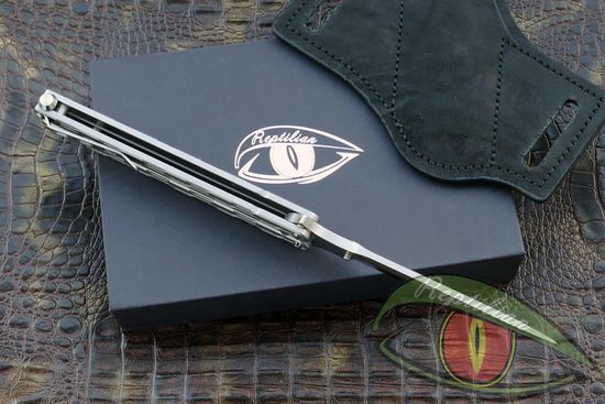 Складной нож бабочка REPTILIAN "Плазма-01" c клинком из стали D2, рукоять титан