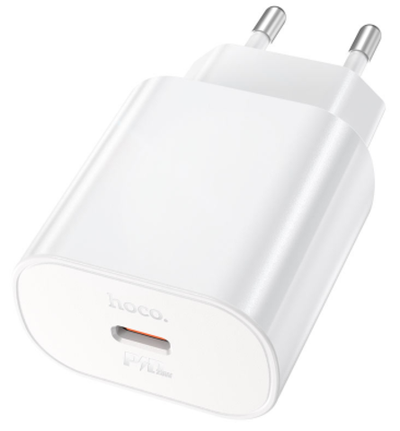 Сетевое зарядное устройство Hoco (N22) Jetta Type-C/PD25W+QC3.0 charger (EU) 3000mA + кабель Type-C (белый)