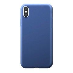 Силиконовый чехол Pudding 1.2mm матовый для iPhone X, Xs (Синий)