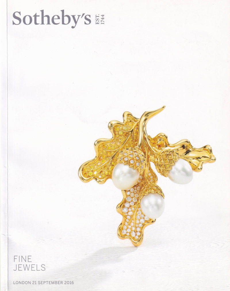 Каталог аукциона Sotheby's, Лондон, Ювелирное искусство от 21 сентября 2016 года
