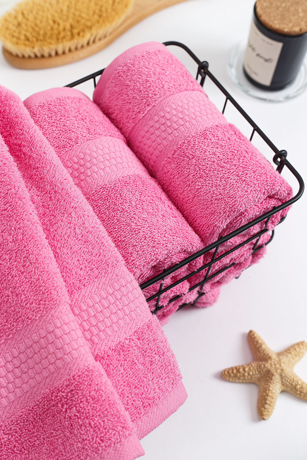 Полотенце махровое, г/к, 50х90, арт. 50-90 BS, 460 гр/м2, цвет: 105-ярко-розовый,