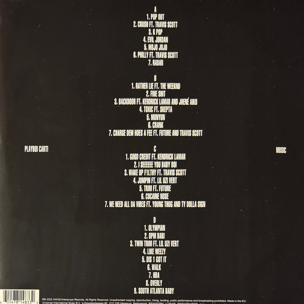 Playboi Carti – Music 2LP (Европа 2025г.)