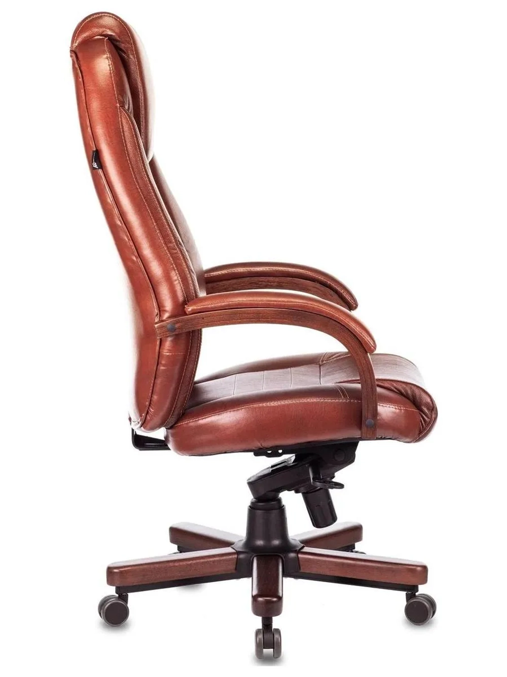 Кресло руководителя Бюрократ T-9923WALNUT светло-коричневый Leather Eichel, кожа, крестовина металл/дерево