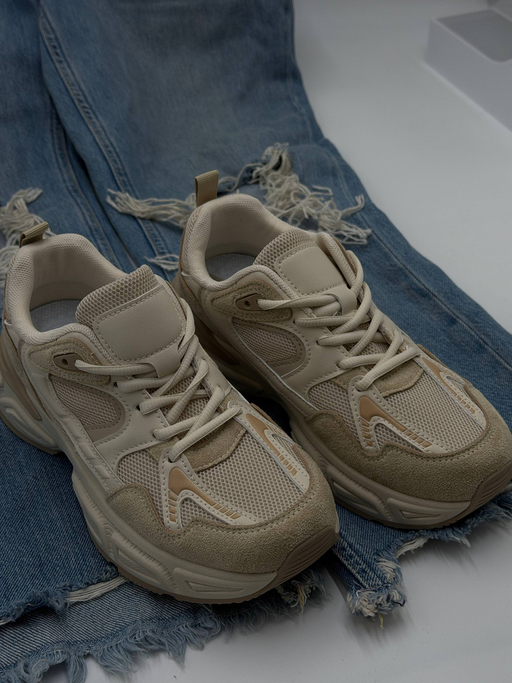 Кроссовки женcкие экокожа арт. 837-5 цвет "песочный"