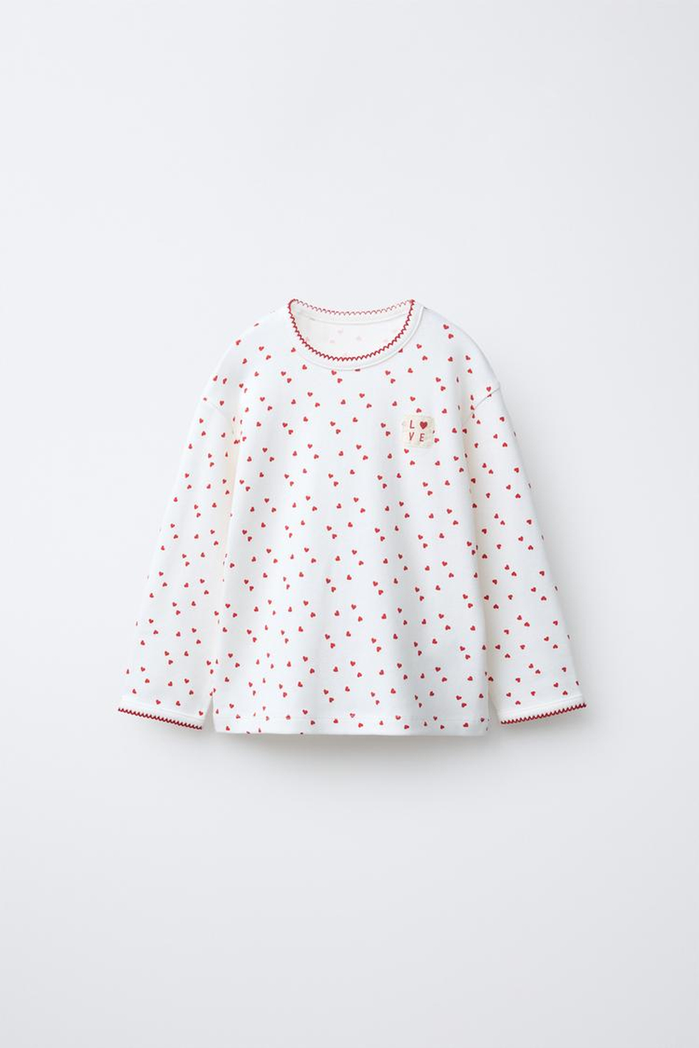 ZARA ПИЖАМА С ПРИНТОМ «СЕРДЦА», ЭКРЮ