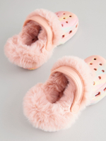 Сабо с искусственным мехом для девочки Next Q91-811, Розовый