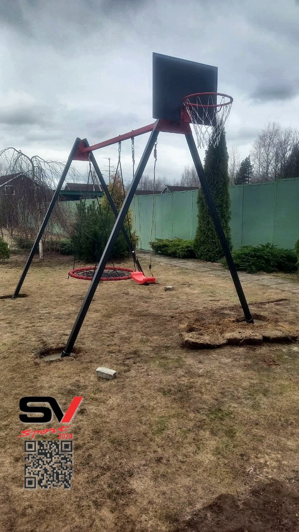 Монтаж уличных качелей Sv Sport
