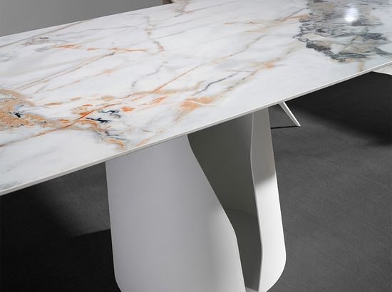 Обеденный стол 1135/DT957 из керамики в мраморной отделке Oval Barrel Испания