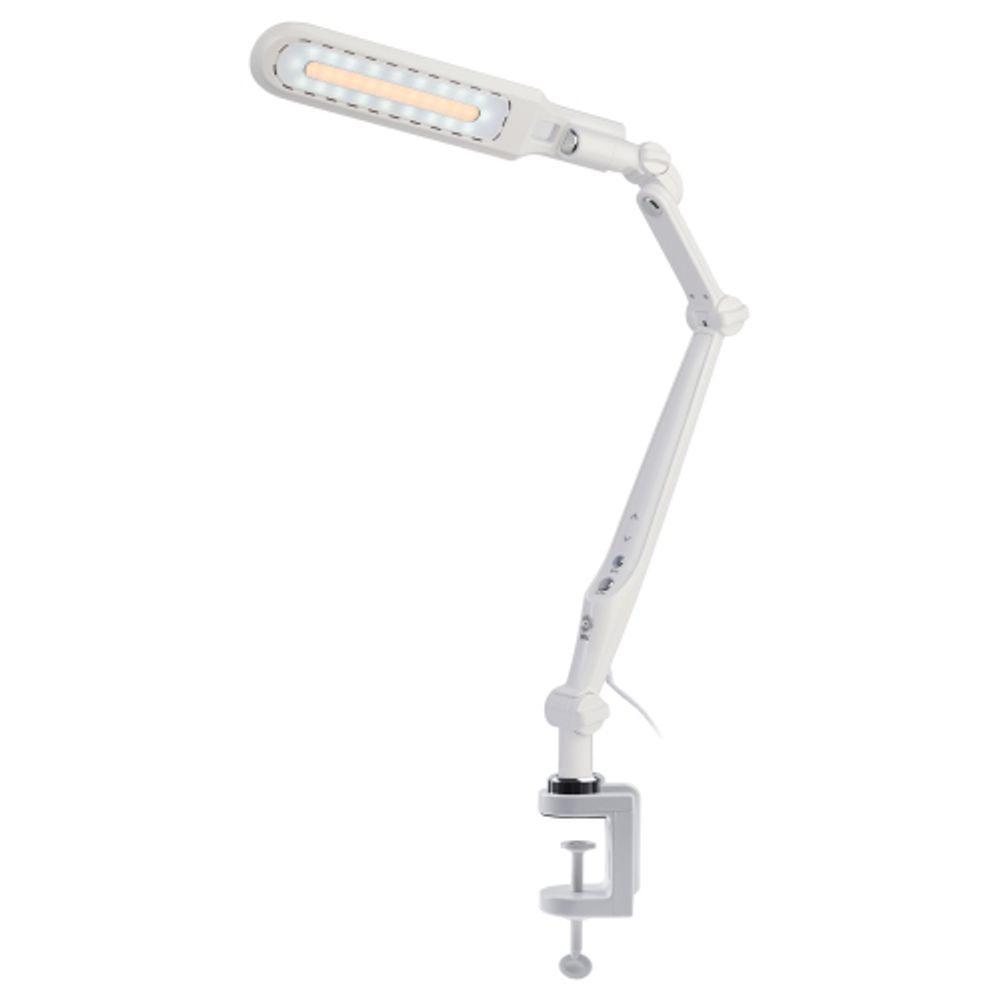 Настольный светильник ЭРА NLED-496-12W-W светодиодный на струбцине белый | Светодиодные настольные лампы