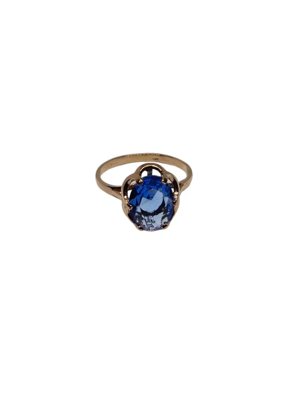 Кольцо бижутерное с танзанитом синтетическим