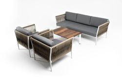 "Касабланка" лаунж-зона плетеная из роупа 5-местная, цвет серый