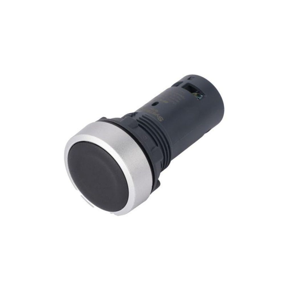 Кнопка моноблочная SB7 22мм с возвратом металл 1НО IP65 черн. SE SB7EA21