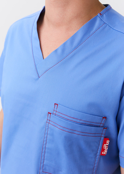 Топ медицинский мужской Гекай, эйр блю хлопок