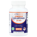 Vitamatic, Мелатонин, натуральные ягоды, 20 мг, 120 быстрорастворимых таблеток