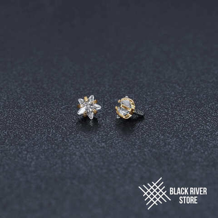 Cubic Zirconia Star Crystal PVD Yellow