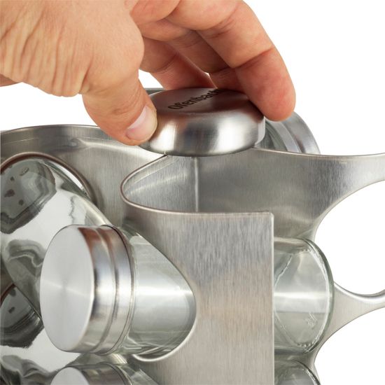 Набор ёмкостей для специй 16 шт. Ofenbach NB 101003 на круглой подставке из нержавеющей стали