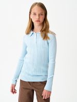 Джемпер поло для девочки1327 небесно-голубой