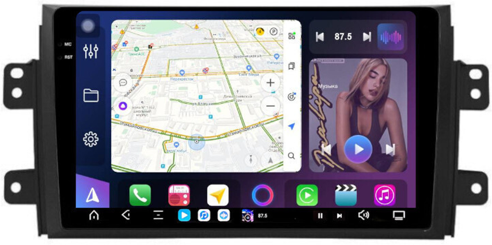 Магнитола Suzuki SX4 1 2006-2014 - FarCar GX124M монитор 9.5" 2K QLED на Android 14, TS20, 6+128Гб, CarPlay, 4G SIM-слот