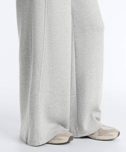 OYSHO Брюки прямого кроя из меланжевого пике, серый меланж