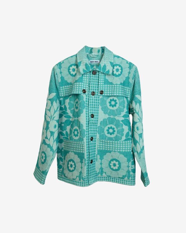 Куртка с Зелёными Цветами зелёная - фото 1