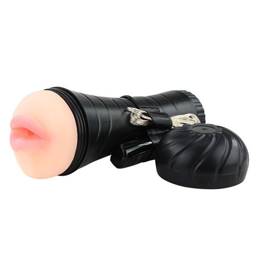 Мастурбатор-ротик в тубе 24см с 7 уровнями вибрации и выносным пультом Baile BM-00900T27Z-2