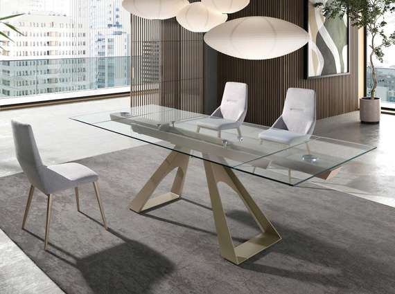 Раздвижной обеденный стол 1125/MC22052DT из закаленного стекла 160/200/240 x 90