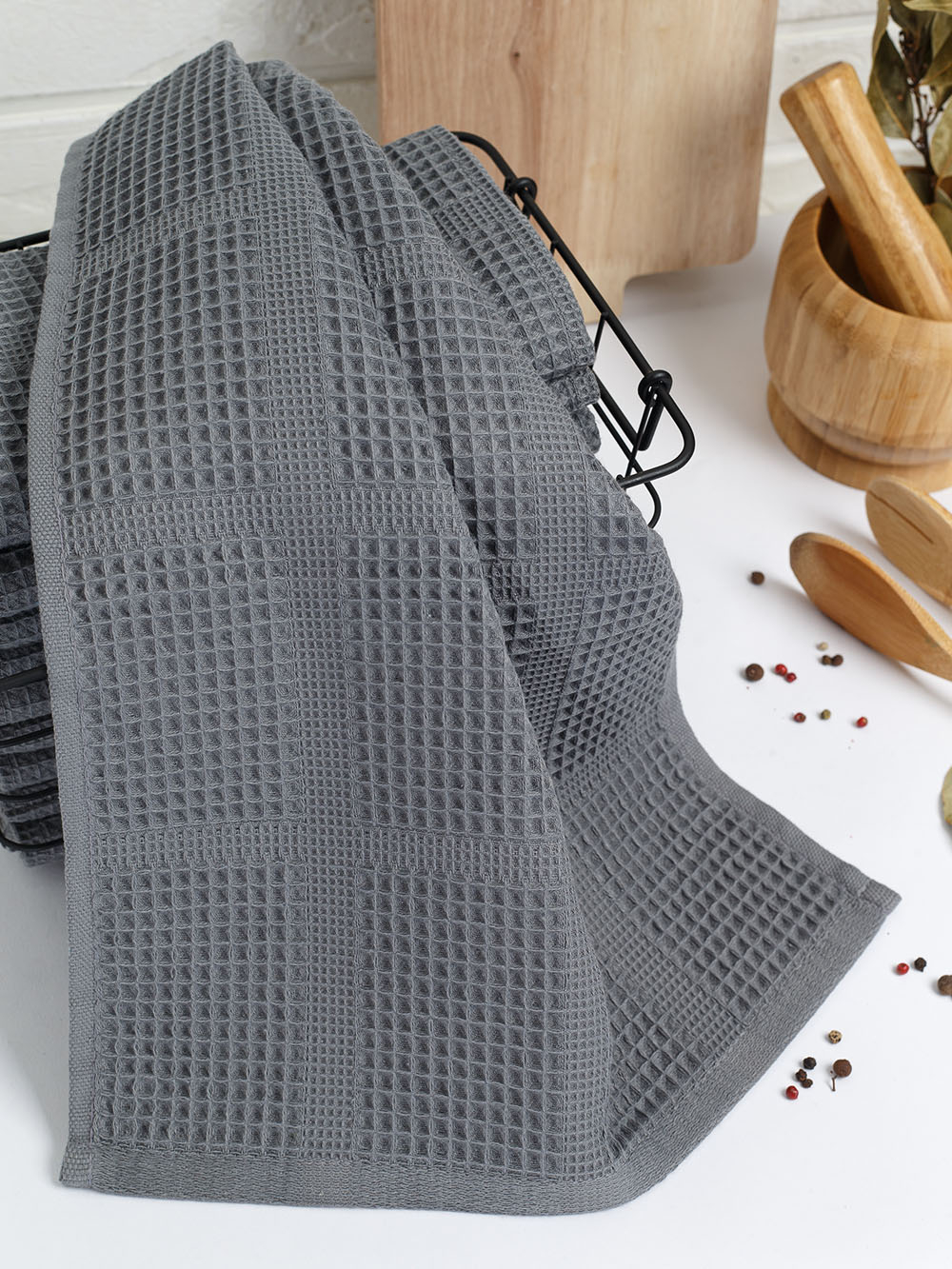 Полотенце вафельное, г/к, 260 гр/м2, 65х135, арт. CW 65-135, цвет: 910-Серый,