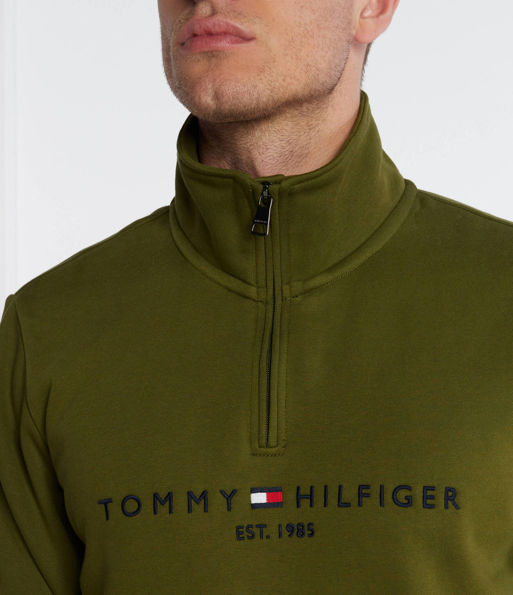 Худи logo mockneck Tommy Hilfiger - оливковый (MW0MW20954)