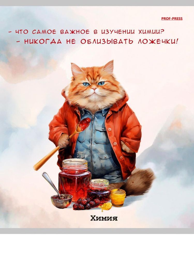 Тетрадь предметная 48л. клетка Химия &quot;Жил-был кот&quot; (Проф-Пресс)