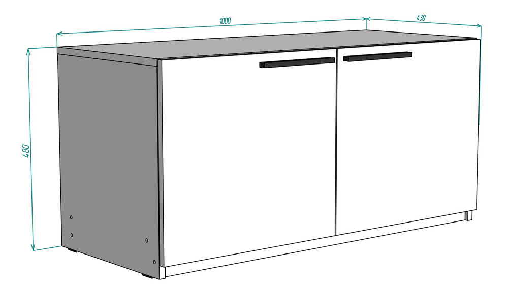 Обувница Лорена Пакс-2 Серый Графит 162 PE 100*43*48 см, Серый   Фиеста
