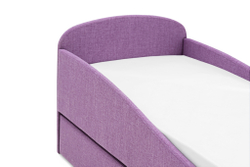 Детская мягкая кровать с ящиком Бельмарко Letmo черничный мусс рогожка