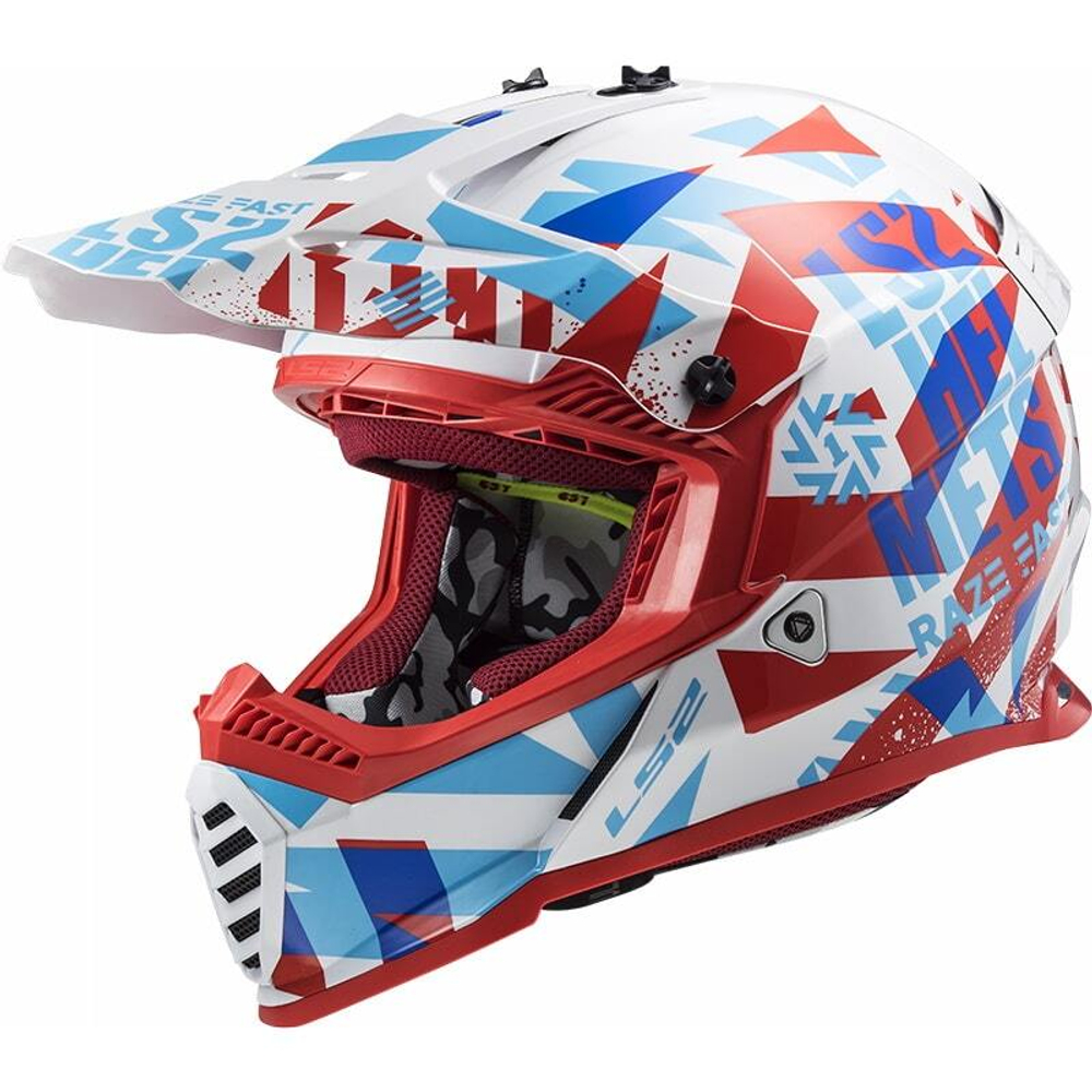 LS2 Шлем мотоциклетный кроссовый детский MX437 FAST MINI FUNKY красно-белый