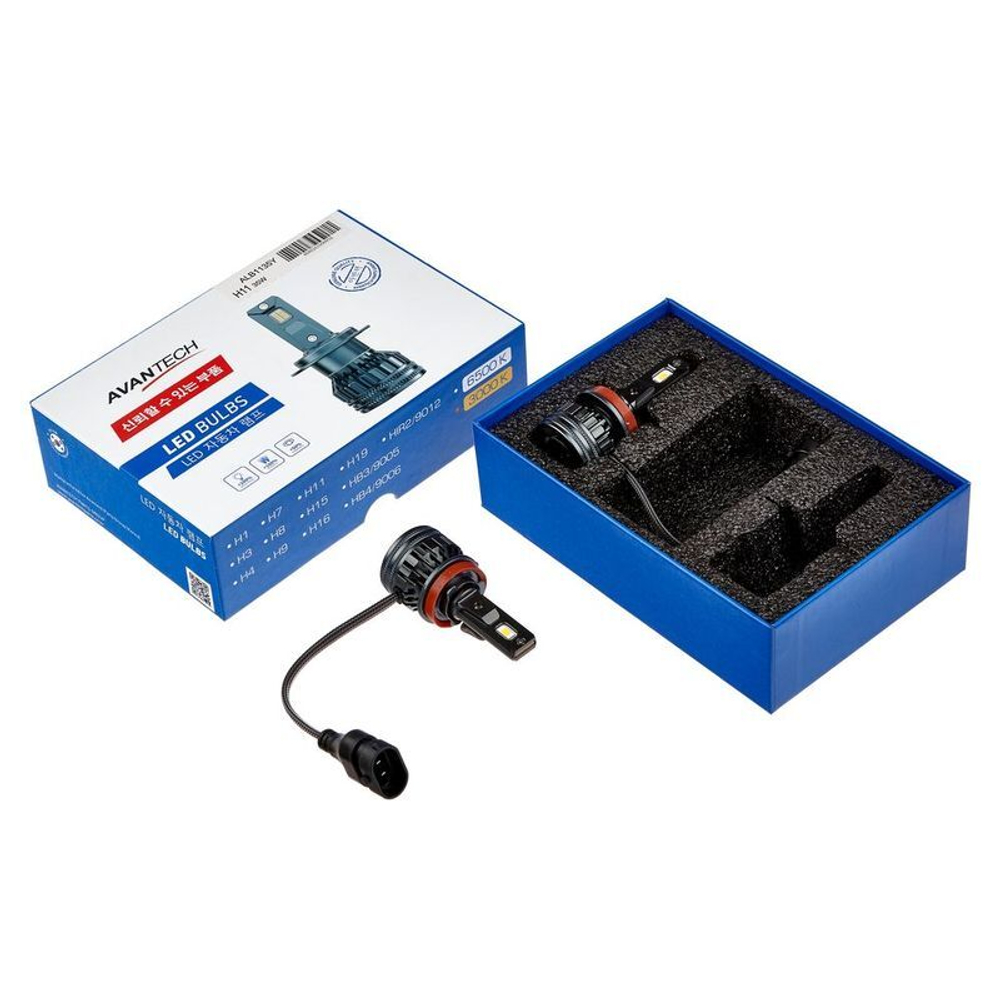 Лампа светодиодная LED Avantech H11 / H16 12V 35W, 4300K 3500lm (комплект 2 шт.) ALB1135Y