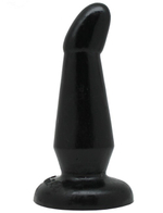 Гелевая изогнутая анальная пробка (черный) 35х130 мм (Цвет: черный)