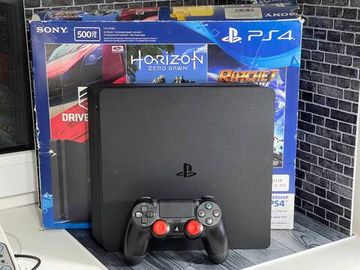 Sony Playstation 4 Slim 500GB CUH-2008A, С коробкой, S/N: 03274523805762753 (PS4, Б/У, 2 Игры)