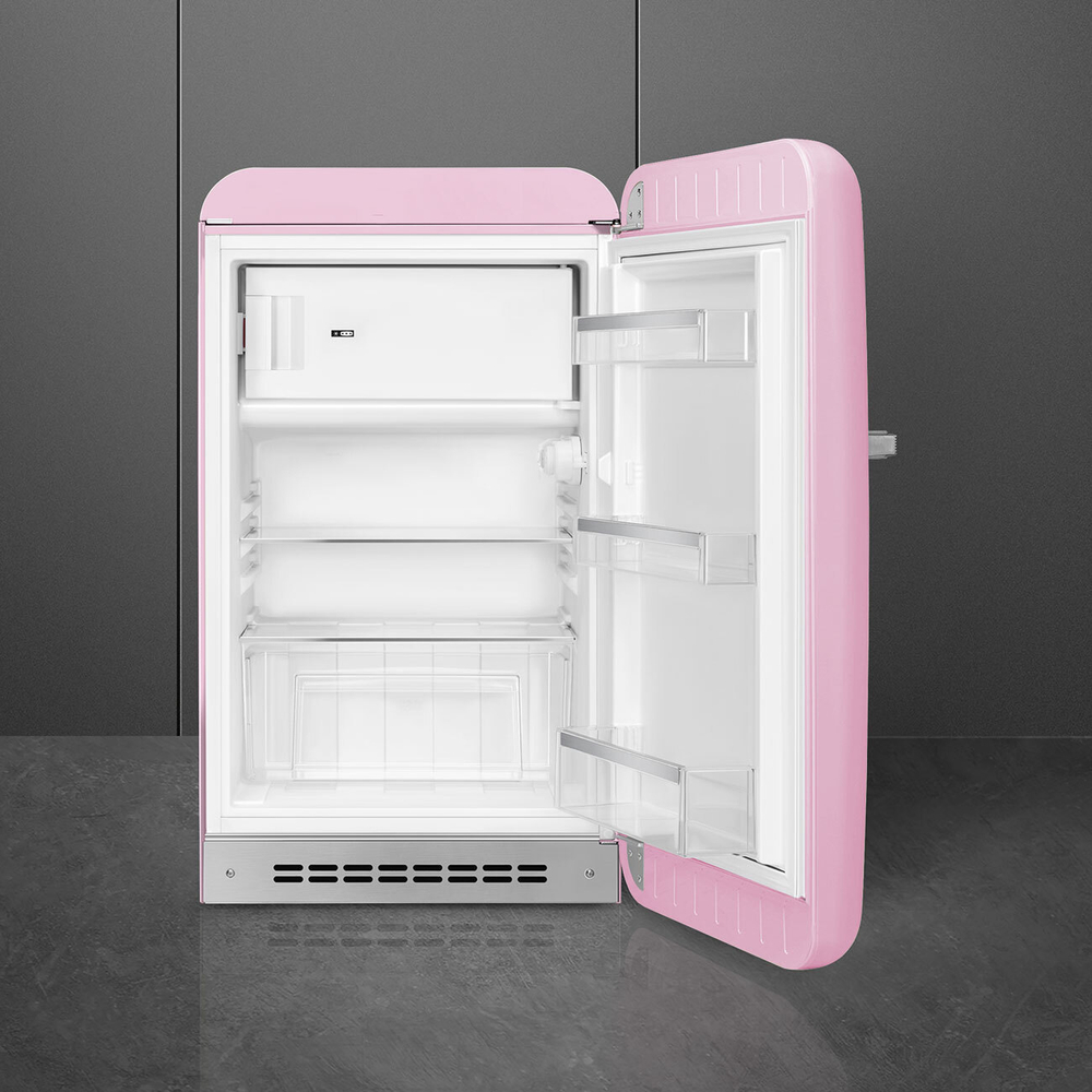 SMEG FAB10RPK5 Отдельностоящий однодверный холодильник, стиль 50-х годов, 54,5 см, розовый, петли справа