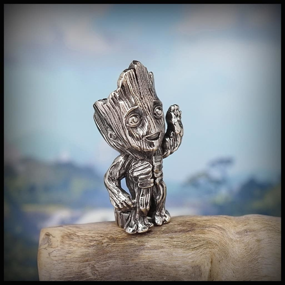 Темлячная бусина "Грут" для ножей, мельхиор