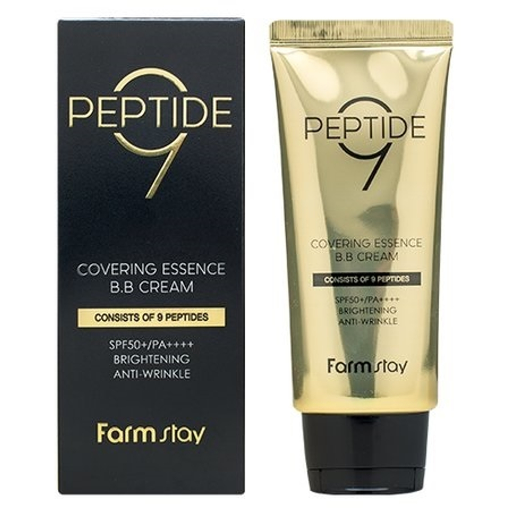 BB крем омолаживающий с комплексом из 9 пептидов FarmStay Peptide9 Covering Essence BB Cream 50мл